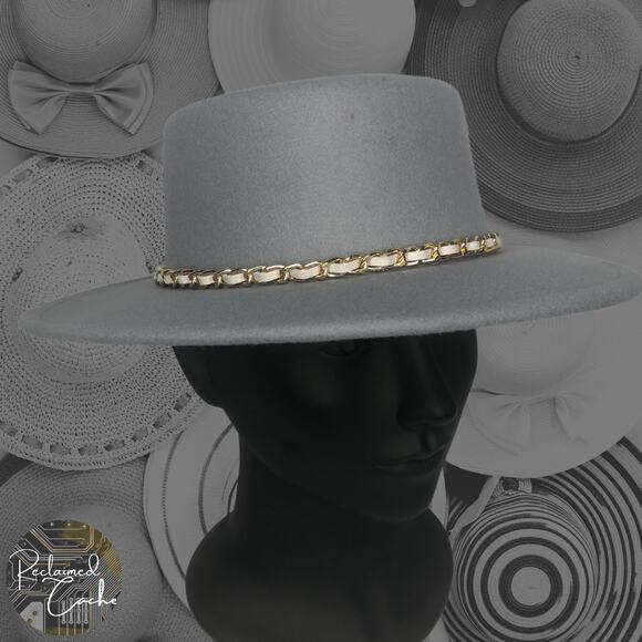 Riah Fashion Gray Boater Hat - Picture 1 of 10